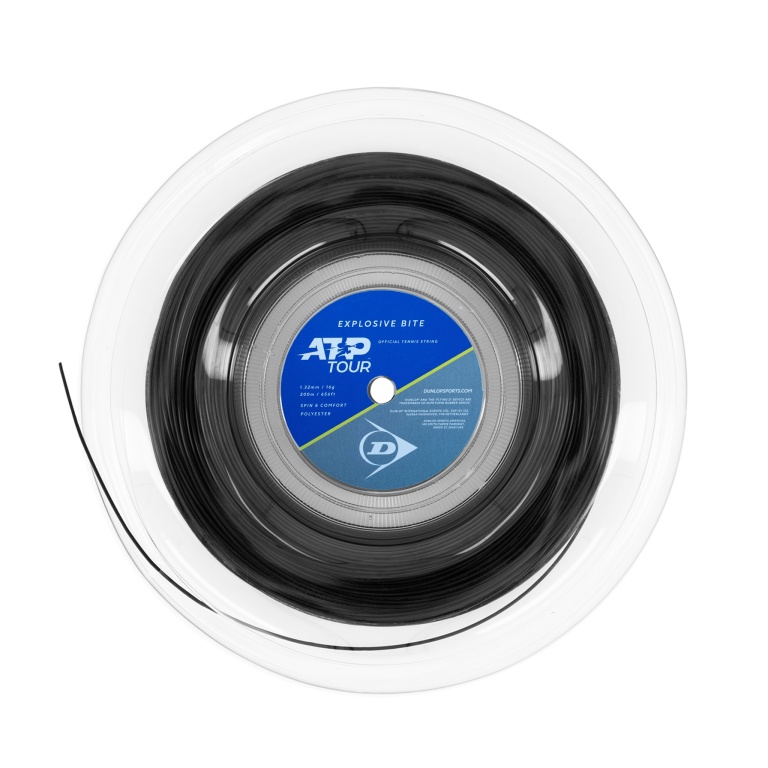 Dunlop struna tenisowa Explosive Bite (trwałość + spin) ATP Tour czarna 200m rolka